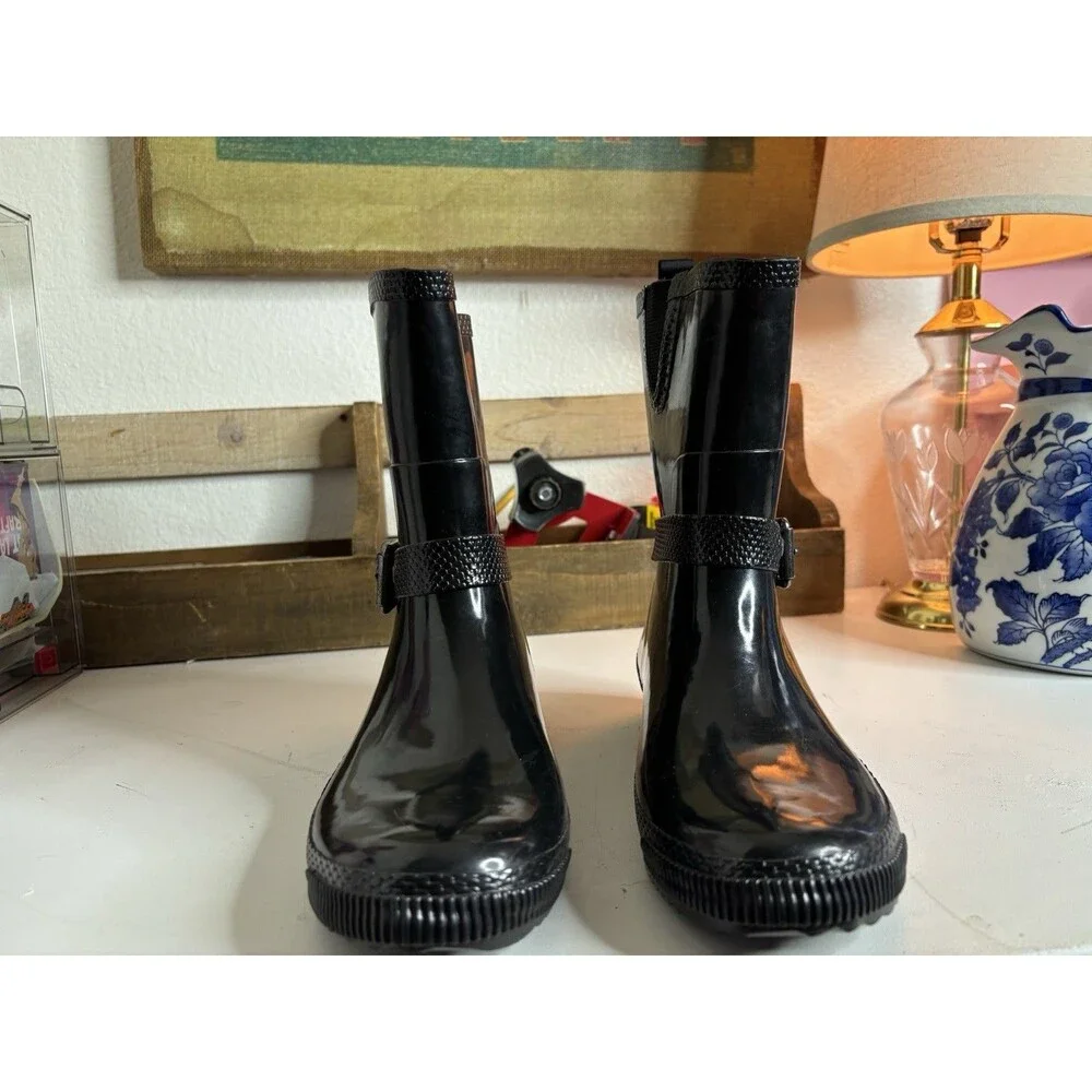 COUGAR black Rubber Ankle Rubber Waterproof Rain Boots Size 9